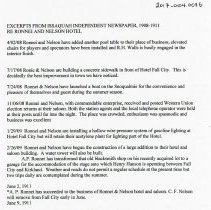 Notes about Ronnei and Nelson Hotel